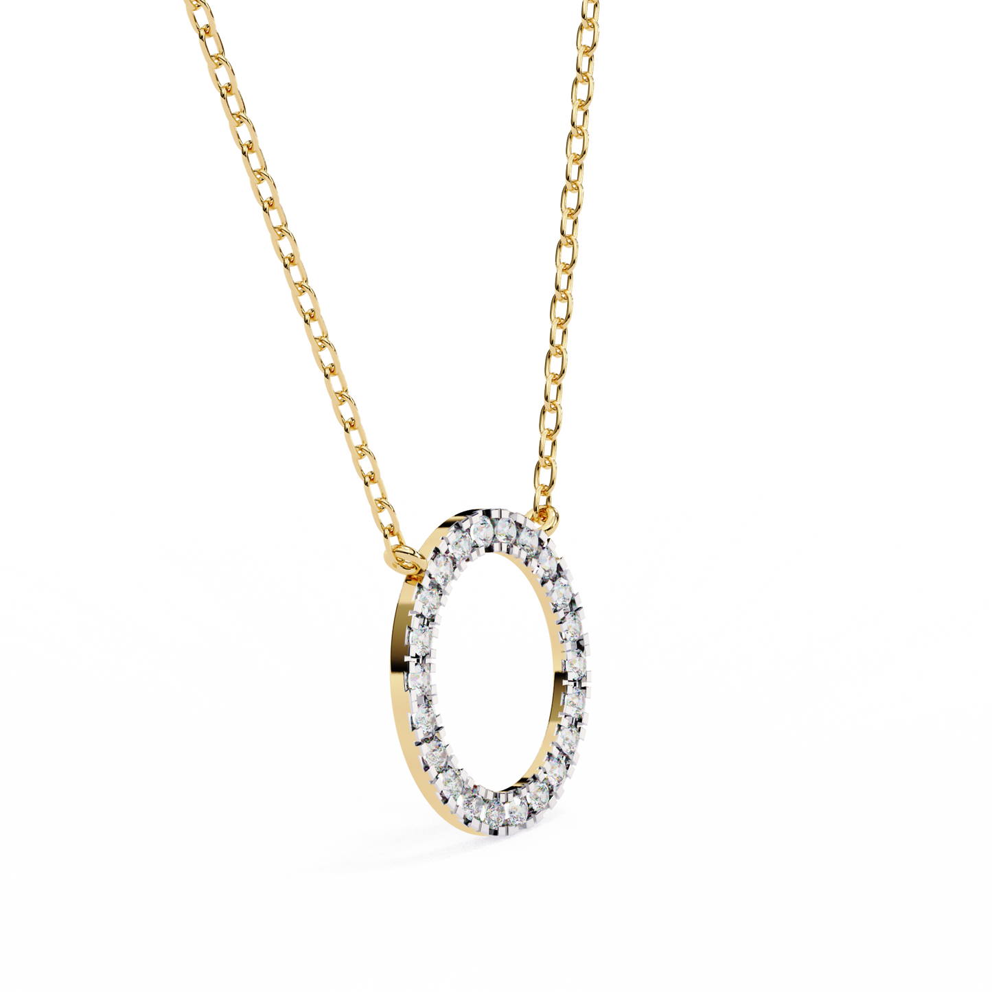 Twinkle Row – Round Lab Diamond Curved Bar Necklace