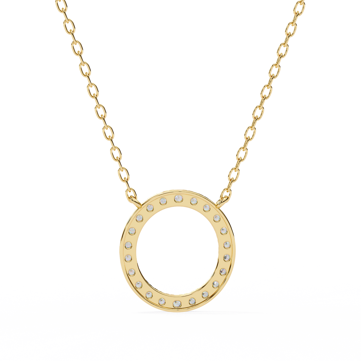 Twinkle Row – Round Lab Diamond Curved Bar Necklace