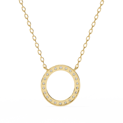 Twinkle Row – Round Lab Diamond Curved Bar Necklace