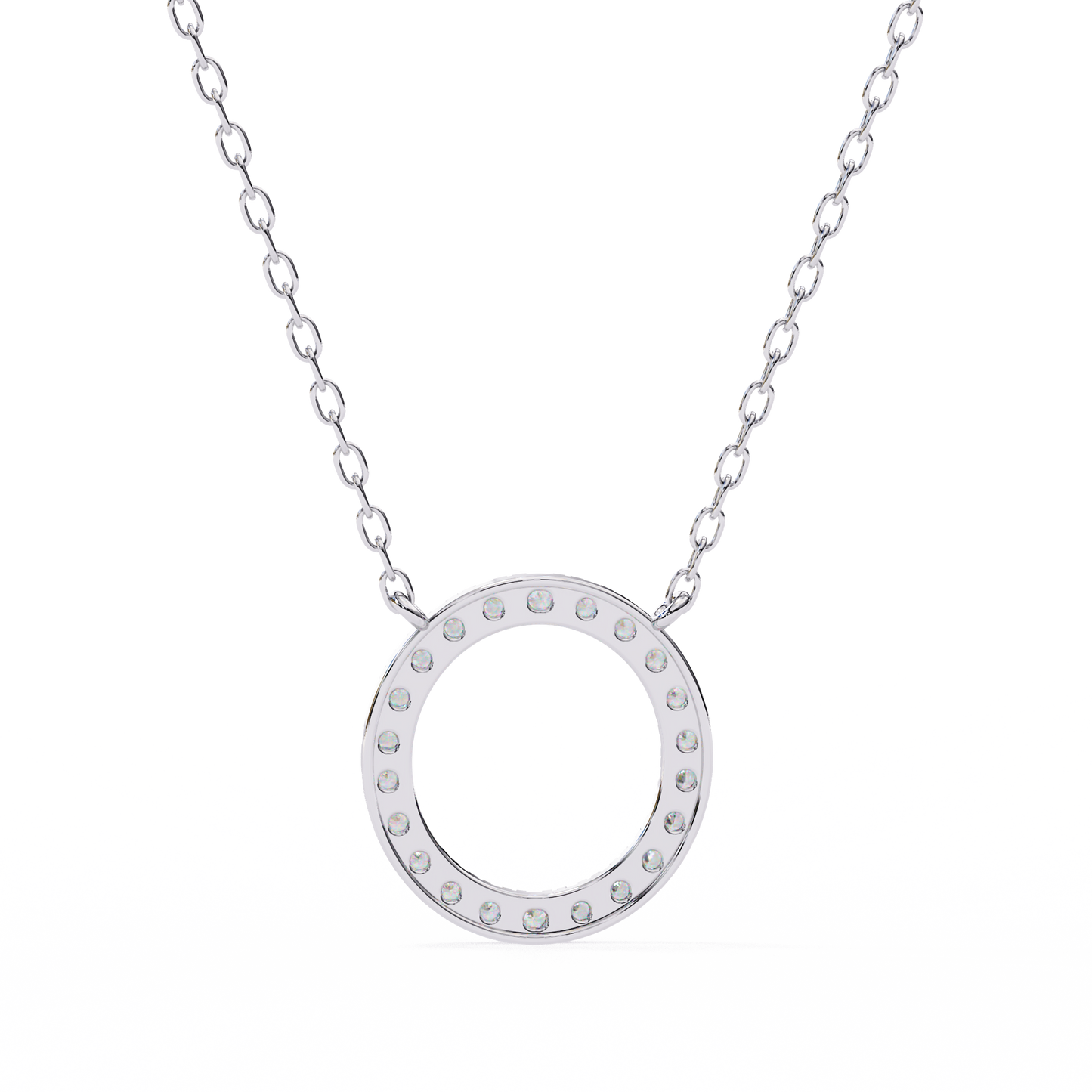 Twinkle Row – Round Lab Diamond Curved Bar Necklace