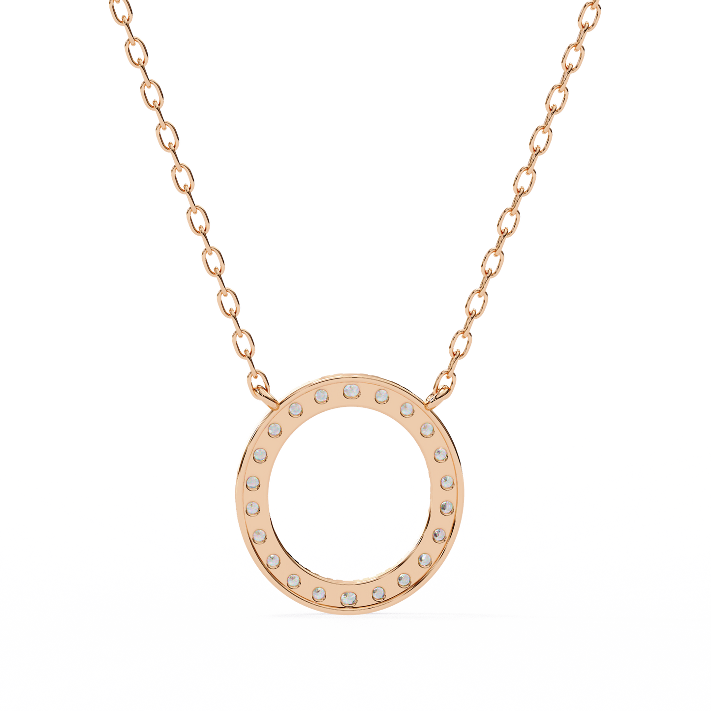 Twinkle Row – Round Lab Diamond Curved Bar Necklace