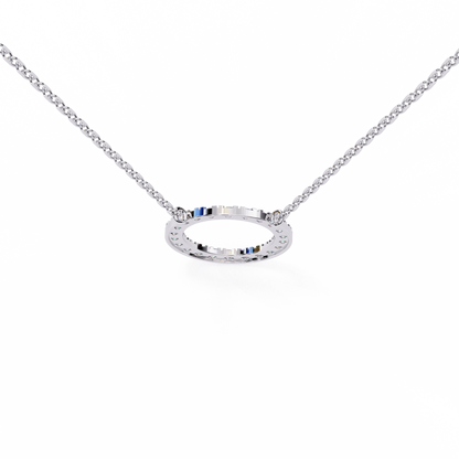 Twinkle Row – Round Lab Diamond Curved Bar Necklace