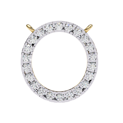 Twinkle Row – Round Diamond Curved Bar Necklace