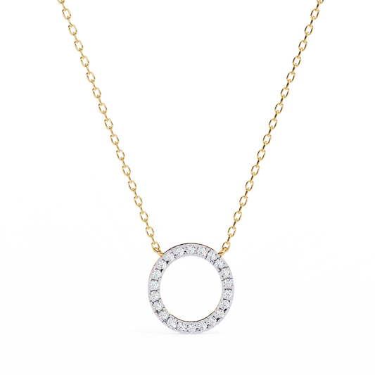 Twinkle Row – Round Lab Diamond Curved Bar Necklace