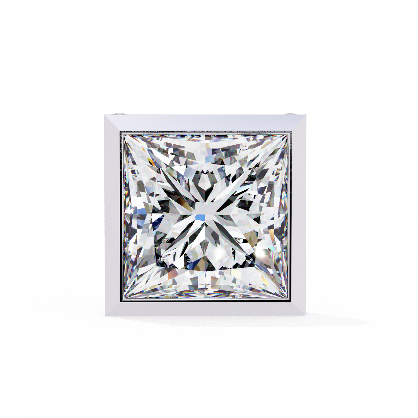 Queen’s Edge – Princess Cut Lab Diamond Stud Earrings