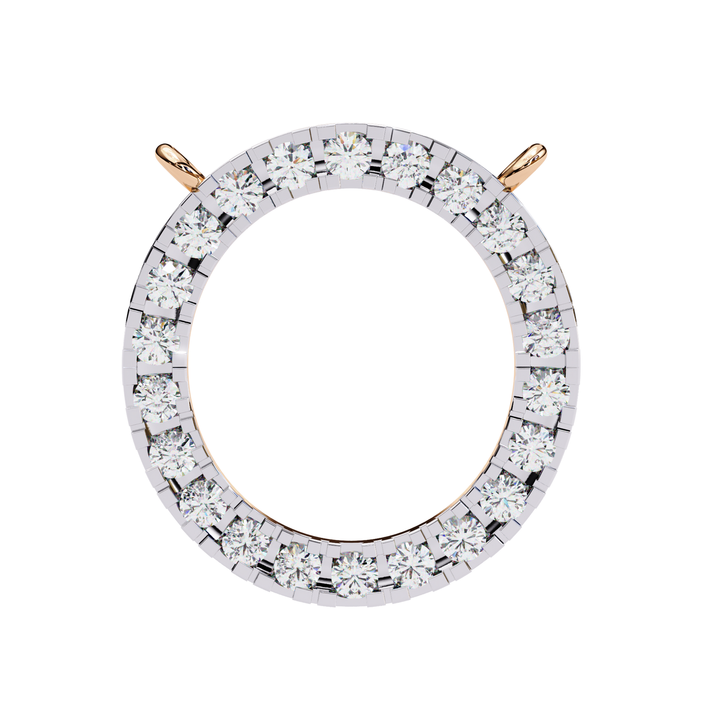 Twinkle Row – Round Lab Diamond Curved Bar Necklace