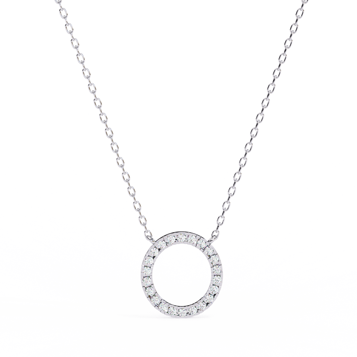 Twinkle Row – Round Lab Diamond Curved Bar Necklace