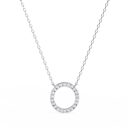 Twinkle Row – Round Lab Diamond Curved Bar Necklace