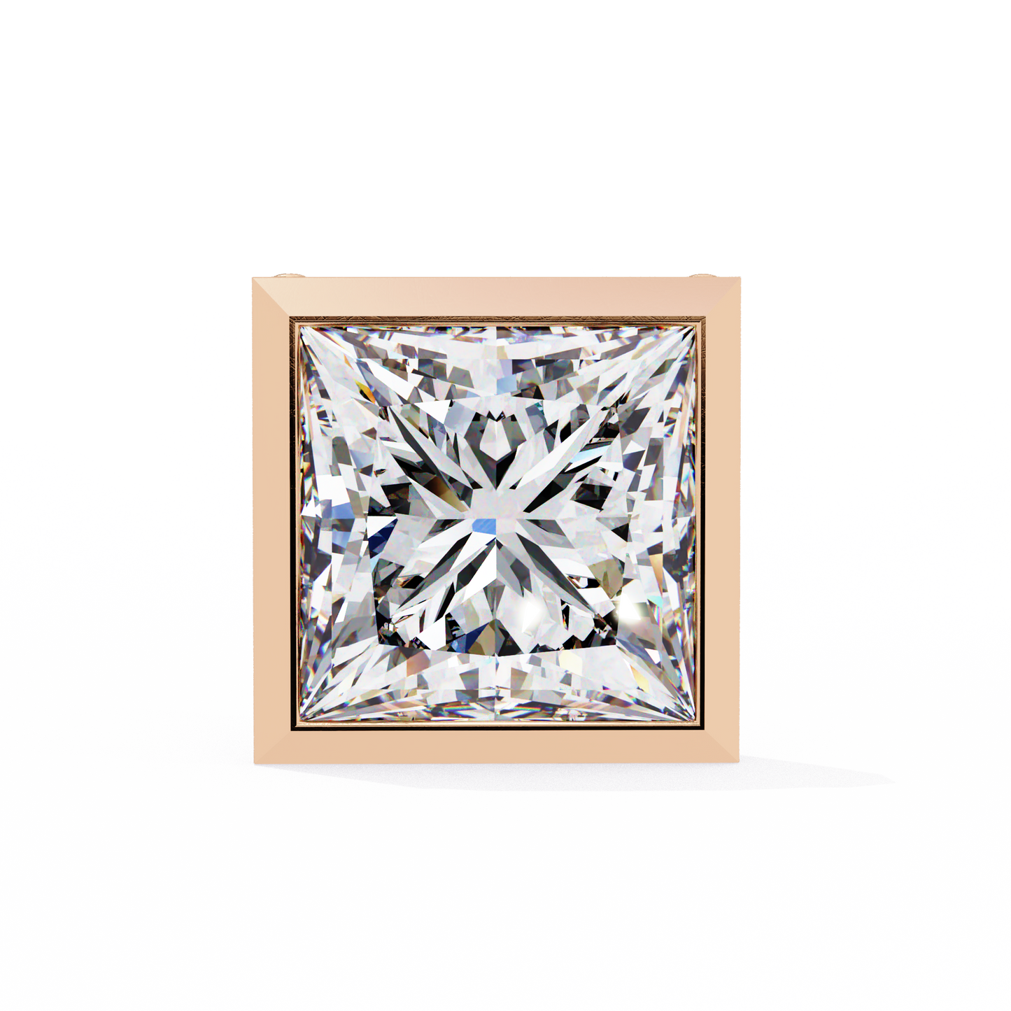 Queen’s Edge – Princess Cut Lab Diamond Stud Earrings
