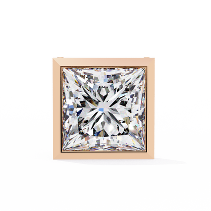 Queen’s Edge – Princess Cut Lab Diamond Stud Earrings