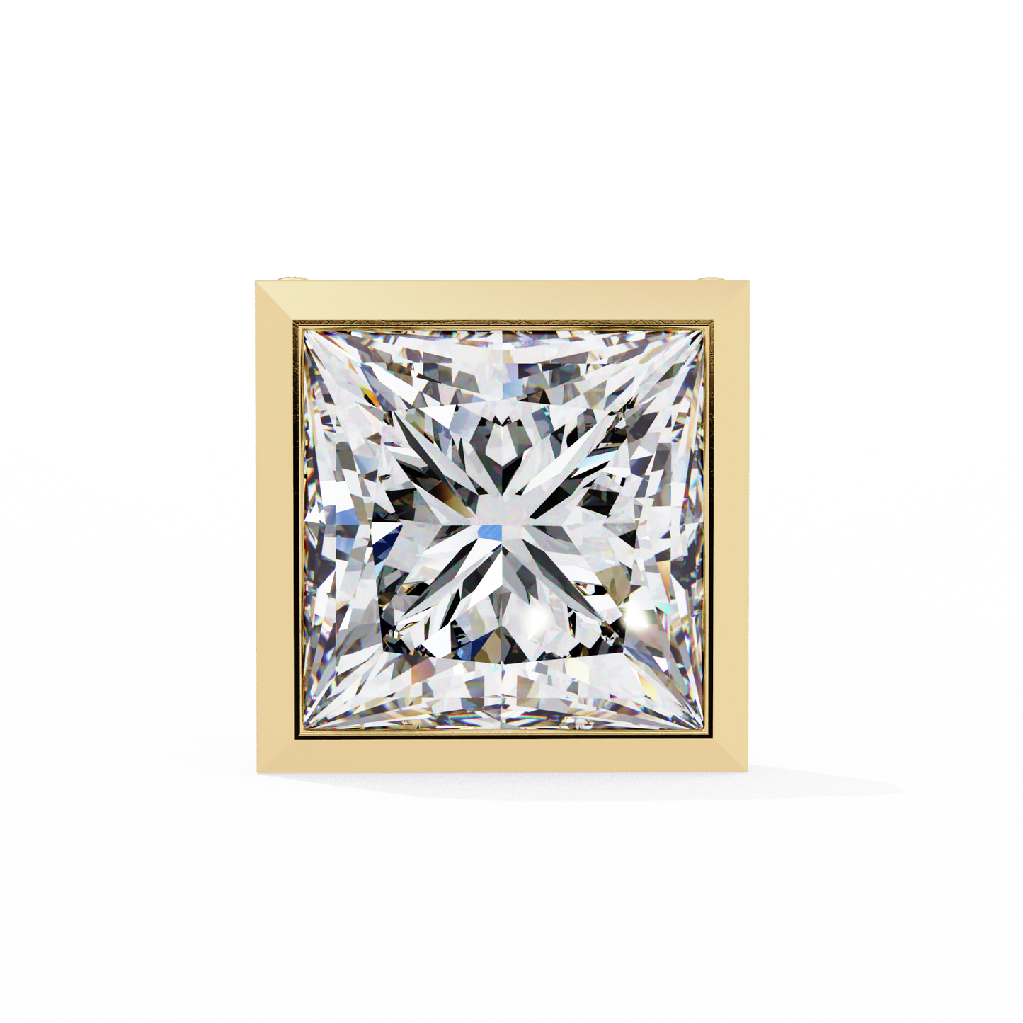 Queen’s Edge – Princess Cut Lab Diamond Stud Earrings