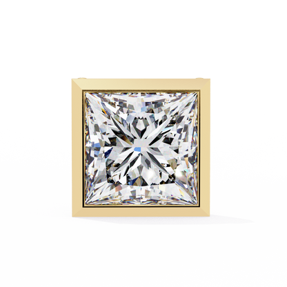 Queen’s Edge – Princess Cut Lab Diamond Stud Earrings