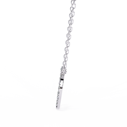 Twinkle Row – Round Diamond Curved Bar Necklace