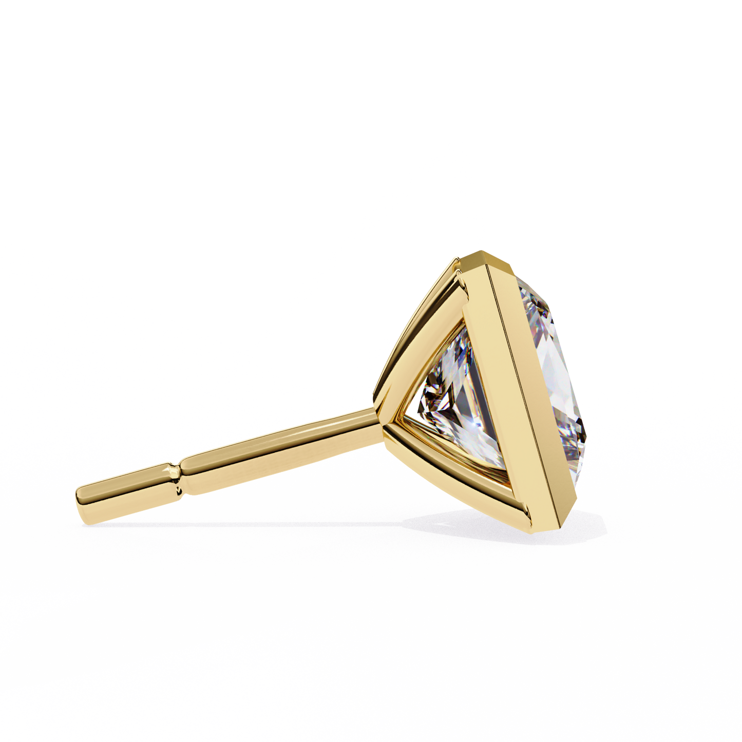 Queen’s Edge – Princess Cut Lab Diamond Stud Earrings
