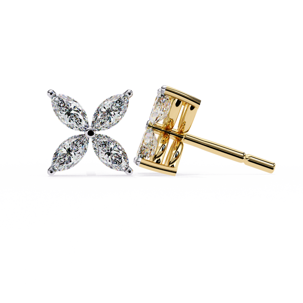 Marquise Mist – Diamond Minimal Earrings