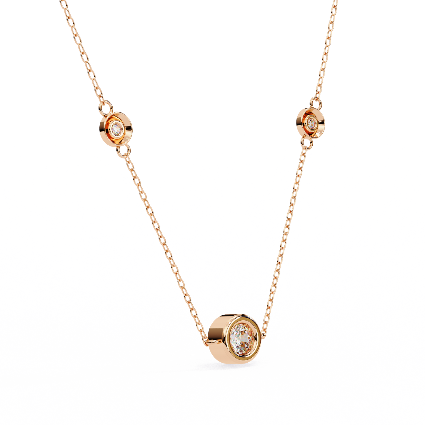Trinity Dots – Round Lab Diamond Minimal Necklace