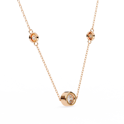 Trinity Dots – Round Lab Diamond Minimal Necklace