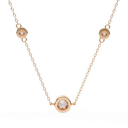 Trinity Dots – Round Diamond Minimal Necklace
