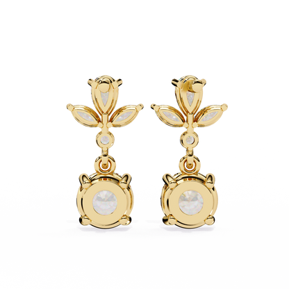 elestial Petals – Marquise, Pear & Round Lab Diamond Drop Earrings