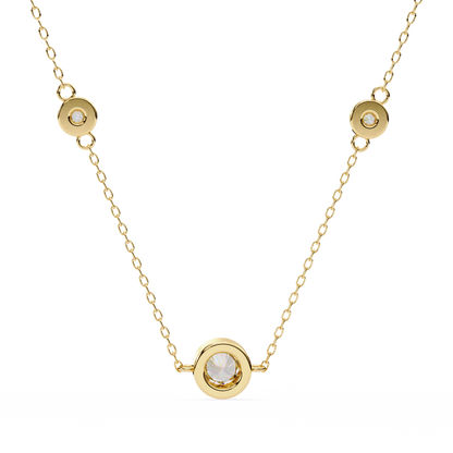 Trinity Dots – Round Diamond Minimal Necklace