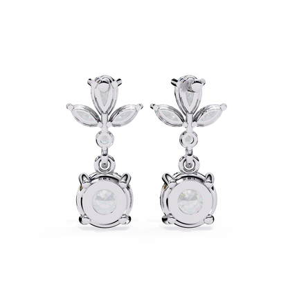 elestial Petals – Marquise, Pear & Round Lab Diamond Drop Earrings