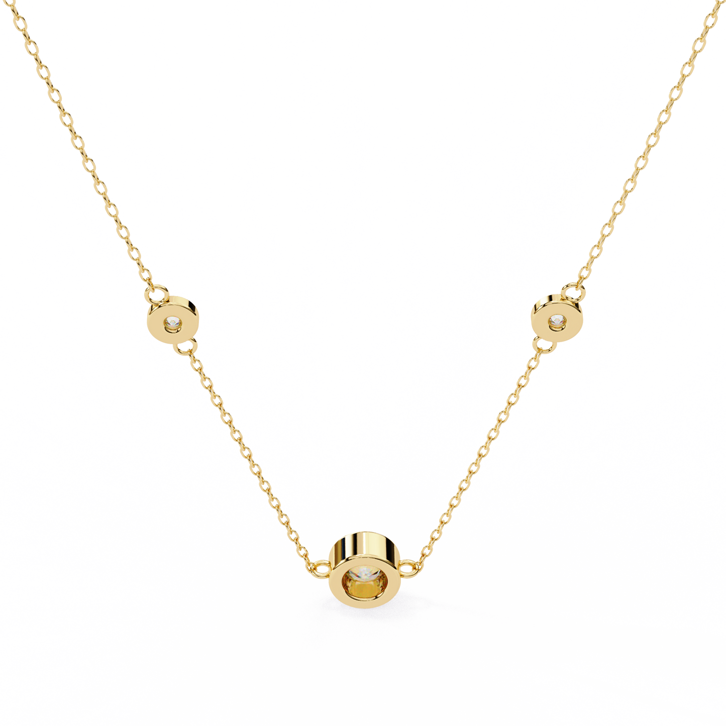 Trinity Dots – Round Lab Diamond Minimal Necklace