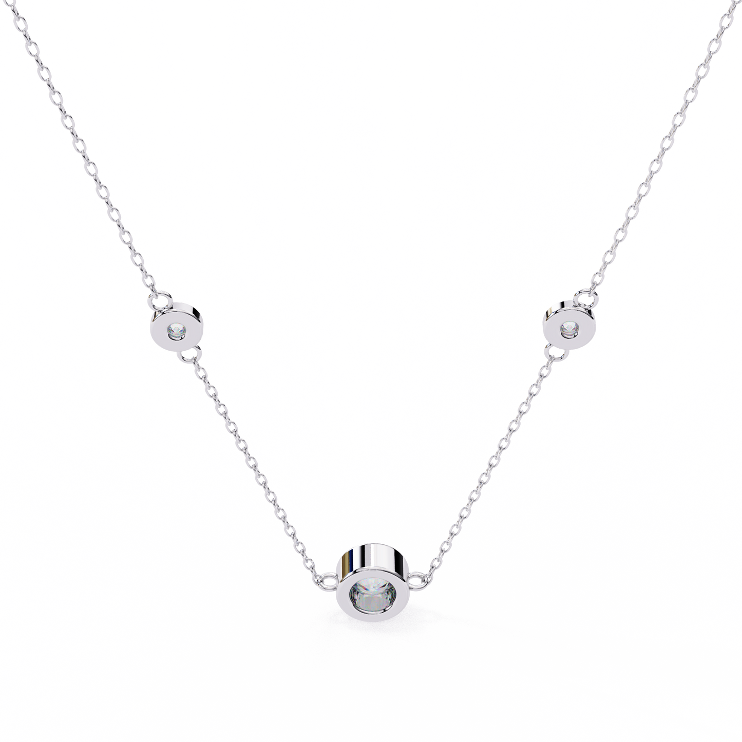 Trinity Dots – Round Lab Diamond Minimal Necklace