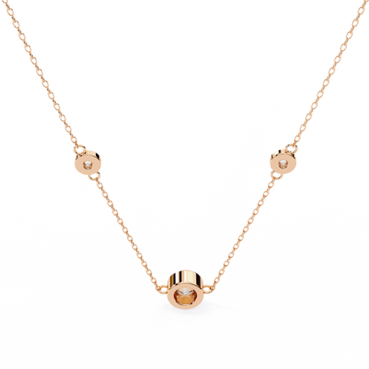 Trinity Dots – Round Diamond Minimal Necklace
