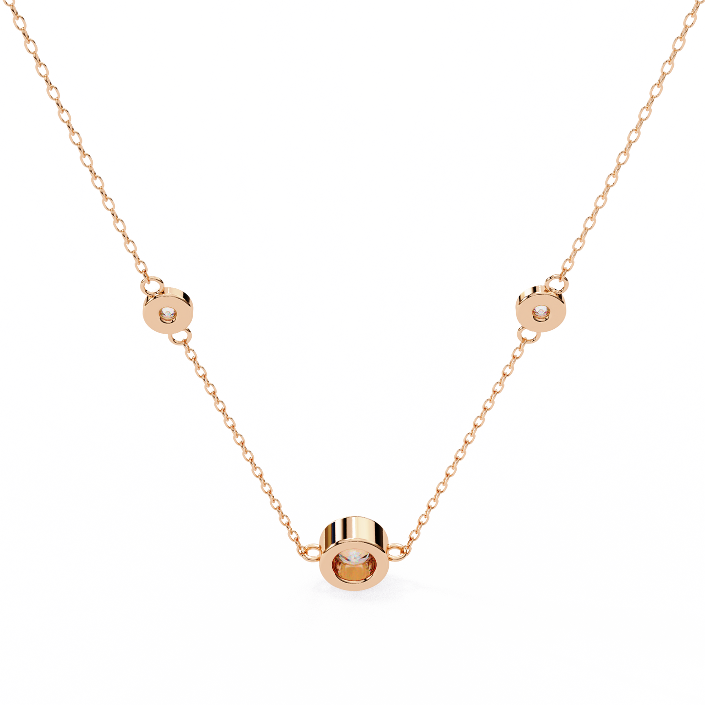 Trinity Dots – Round Lab Diamond Minimal Necklace