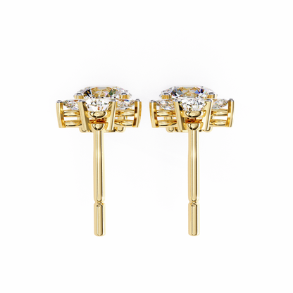elestial Petals – Marquise, Pear & Round Lab Diamond Drop Earrings
