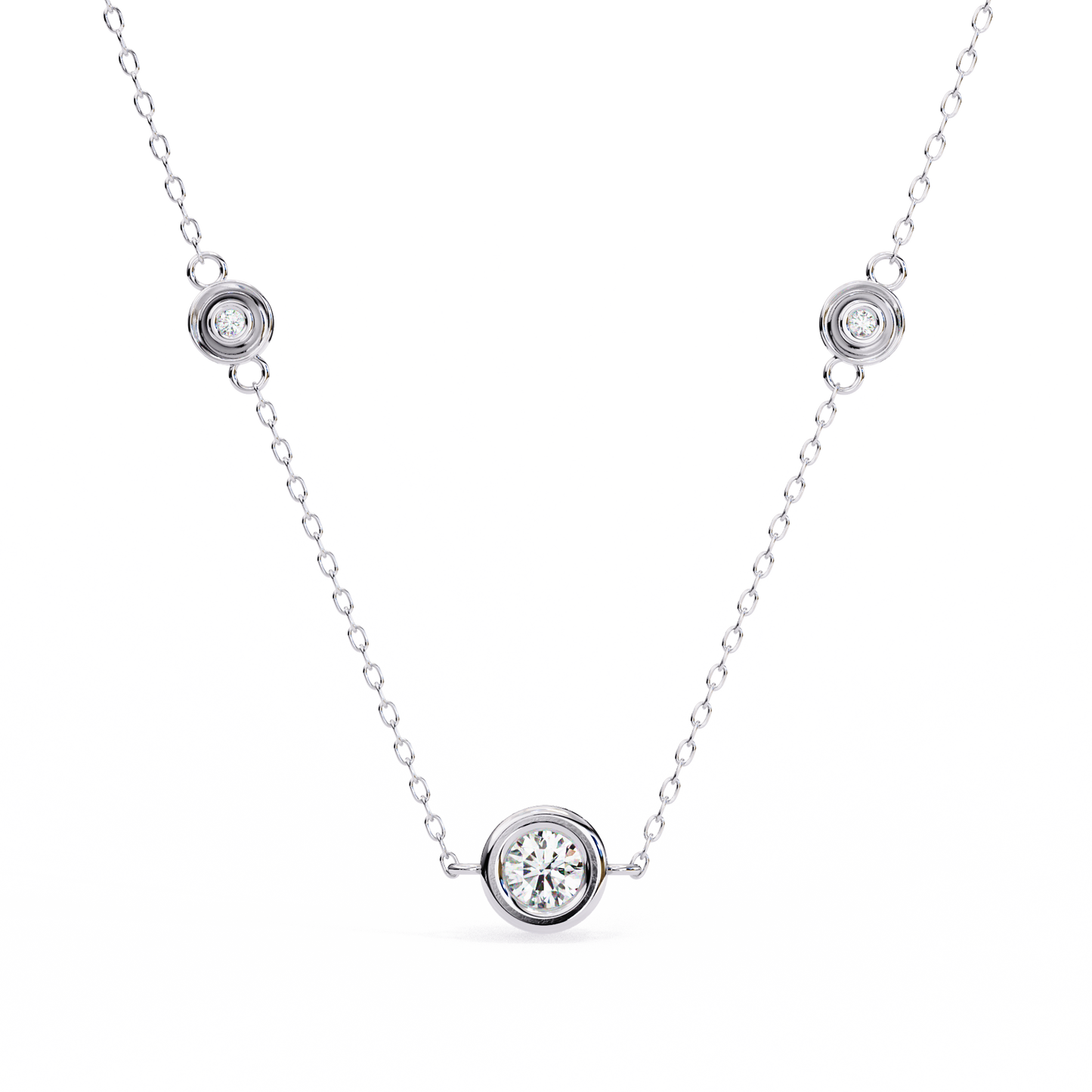 Trinity Dots – Round Lab Diamond Minimal Necklace