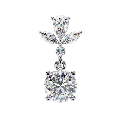elestial Petals – Marquise, Pear & Round Lab Diamond Drop Earrings