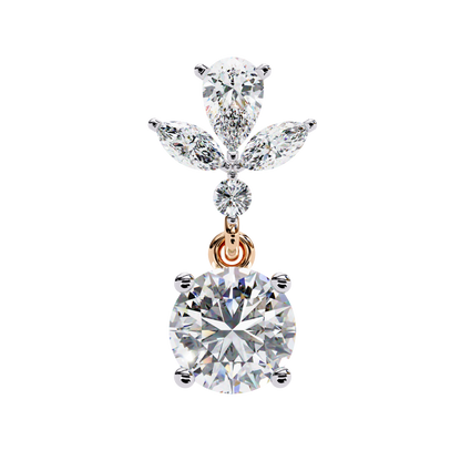elestial Petals – Marquise, Pear & Round Lab Diamond Drop Earrings