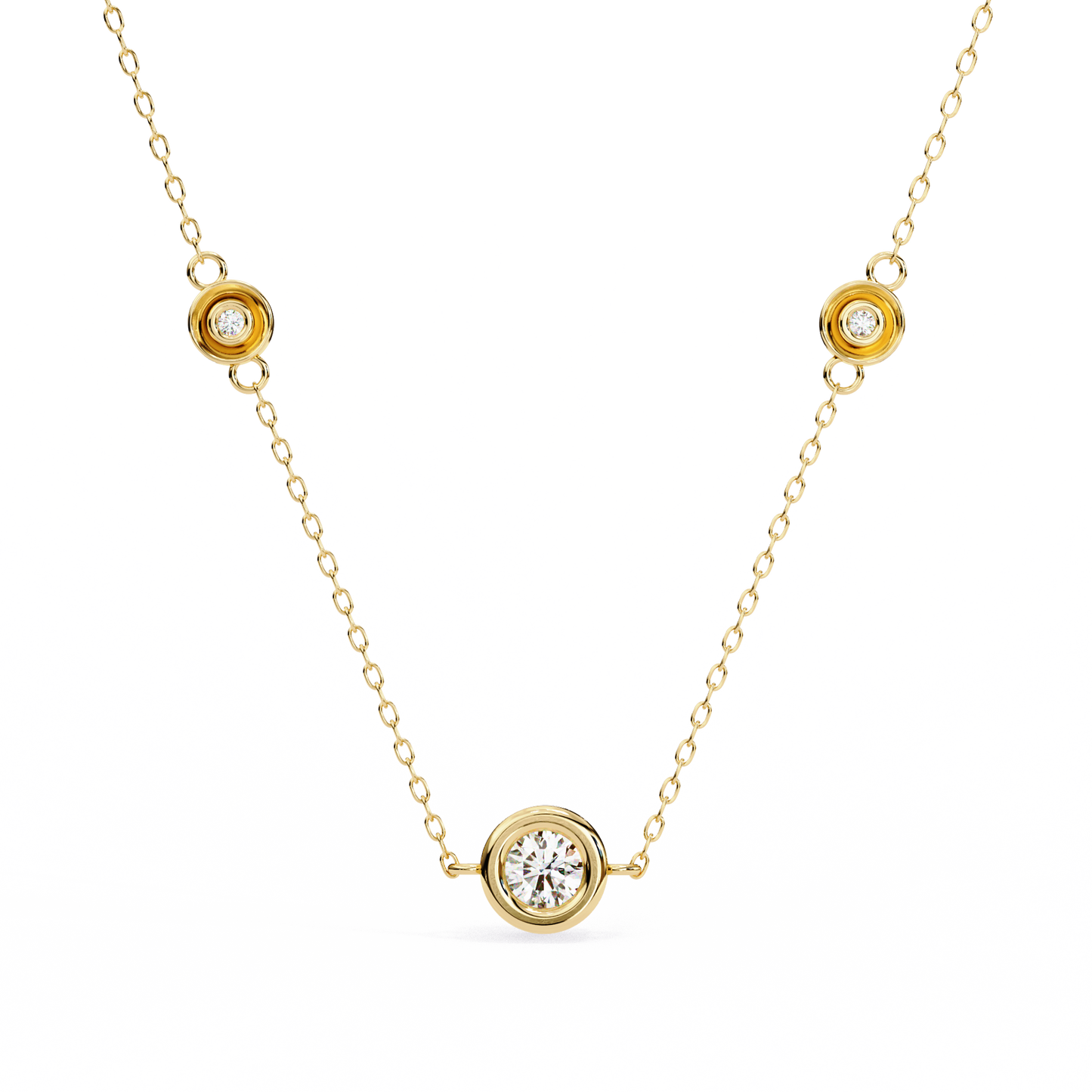 Trinity Dots – Round Lab Diamond Minimal Necklace