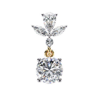 elestial Petals – Marquise, Pear & Round Lab Diamond Drop Earrings