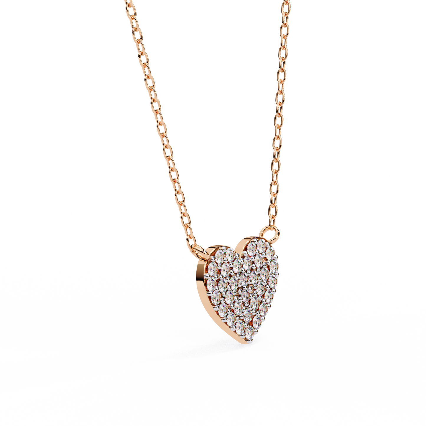 Infinity Echo – Round Lab Diamond Heart Necklace