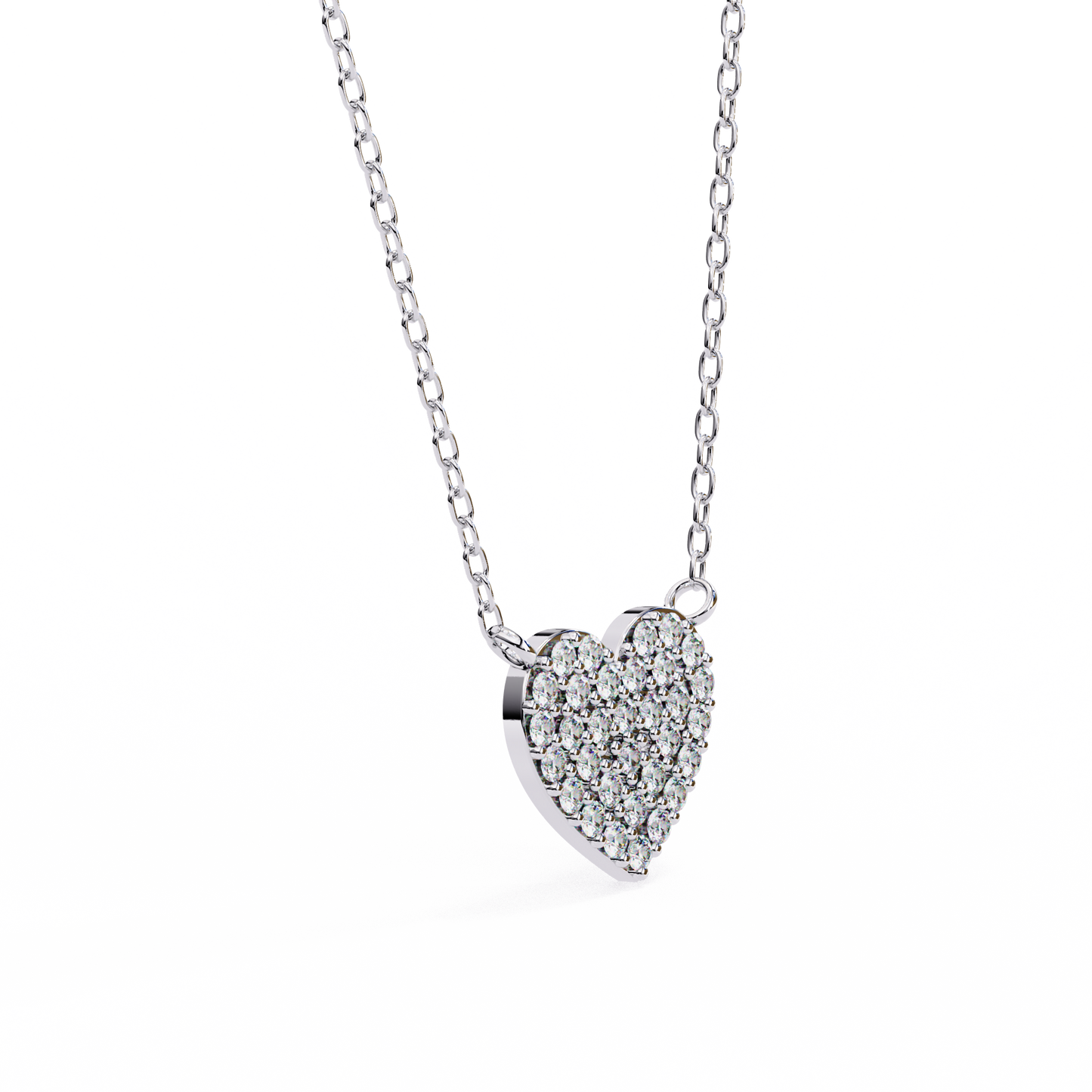 Infinity Echo – Round Lab Diamond Heart Necklace