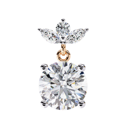 Twin Bloom – Marquise & Round Lab Diamond Double-Leaf Earrings