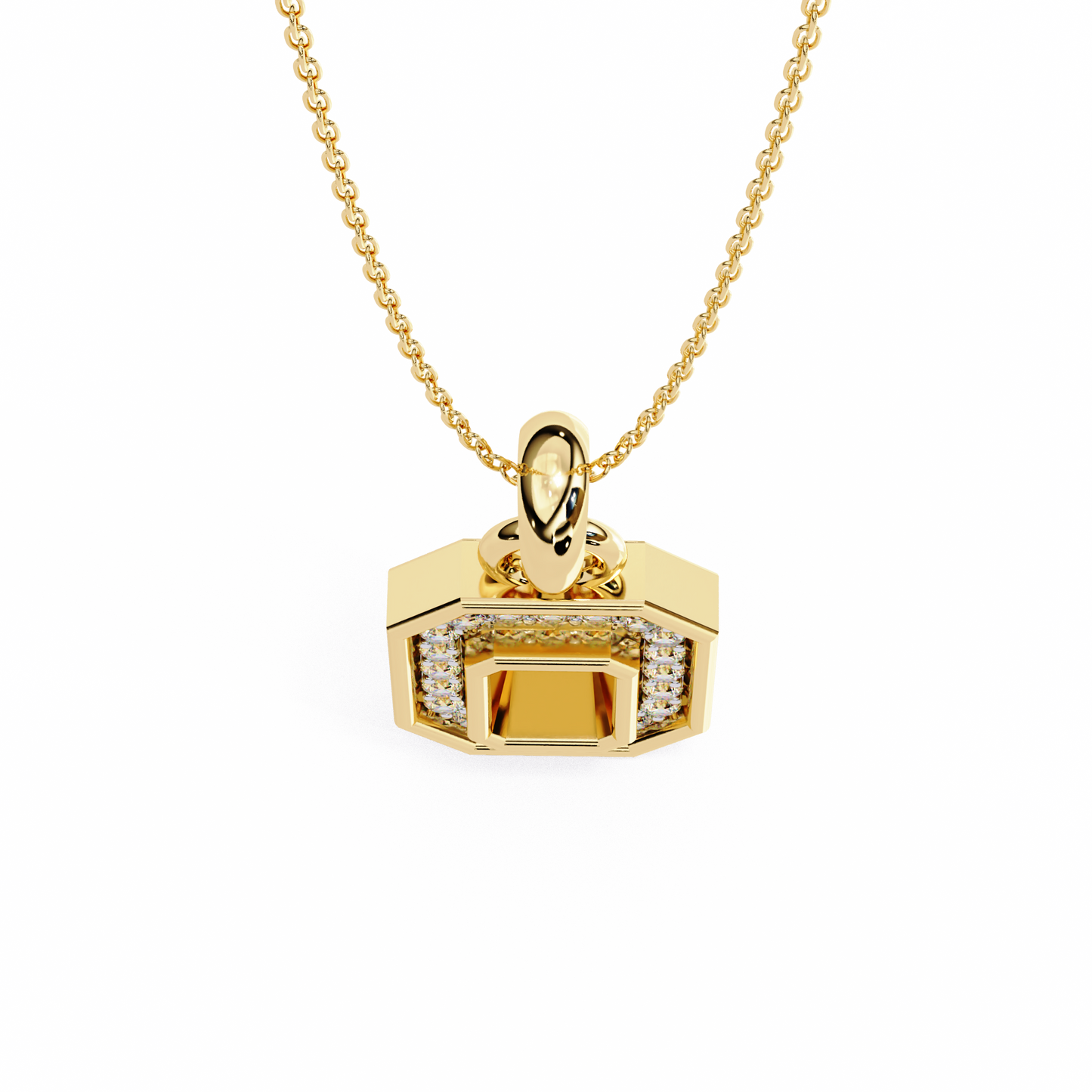 Golden Loop – Lab Diamond Chain Accent Necklace