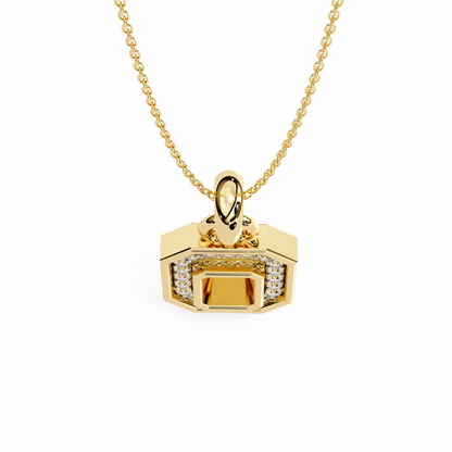 Golden Loop – Lab Diamond Chain Accent Necklace