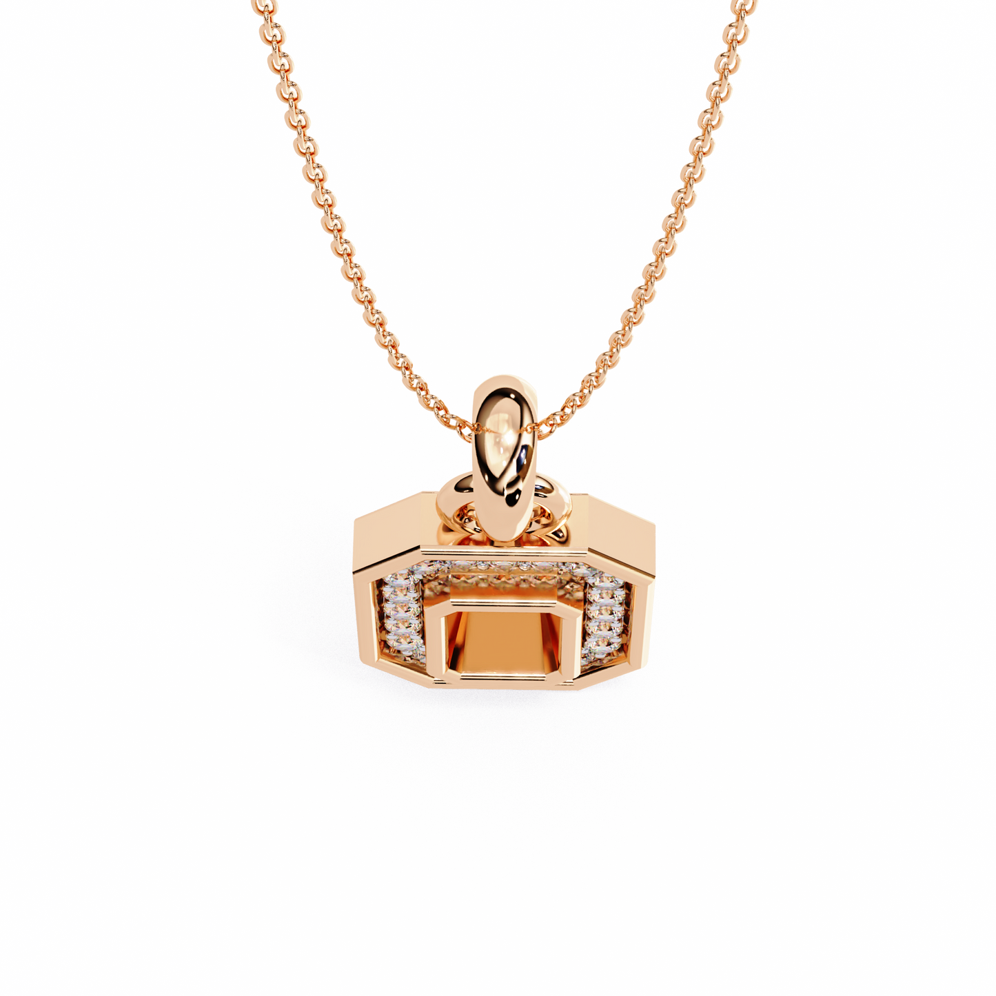 Golden Loop – Lab Diamond Chain Accent Necklace