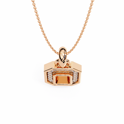 Golden Loop – Lab Diamond Chain Accent Necklace