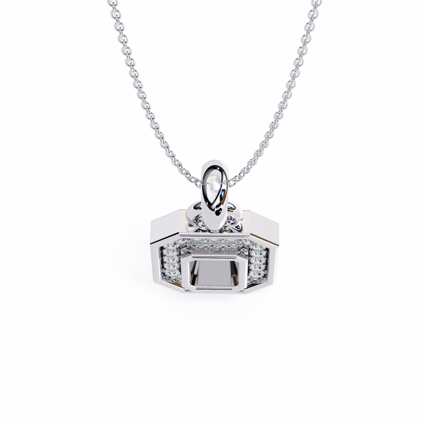 Golden Loop – Lab Diamond Chain Accent Necklace