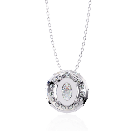 Oval Bloom – Oval & Round Lab Diamond Cluster Necklace