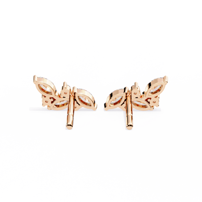 Whisper Bloom – Marquise & Round Lab Diamond Petite Studs