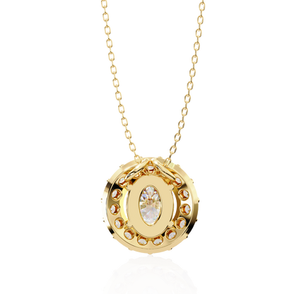 Oval Bloom – Oval & Round Diamond Cluster Necklace