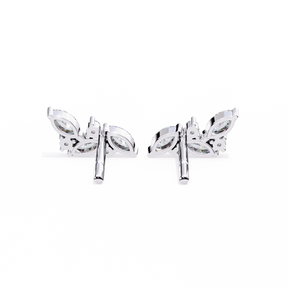 Whisper Bloom – Marquise & Round Lab Diamond Petite Studs