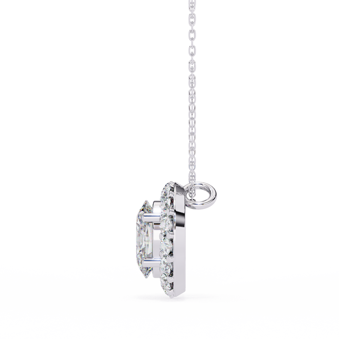 Oval Bloom – Oval & Round Lab Diamond Cluster Necklace