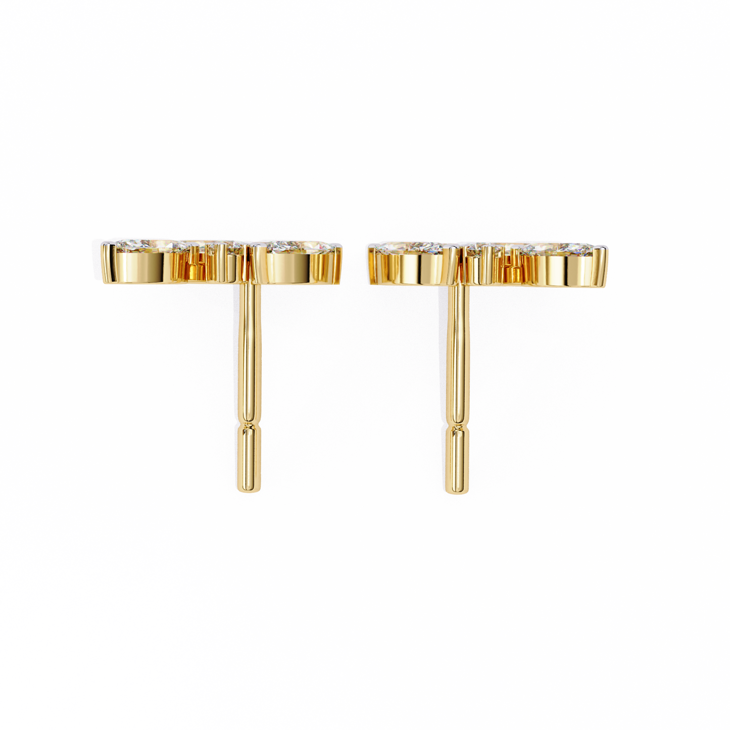 Whisper Bloom – Marquise & Round Lab Diamond Petite Studs