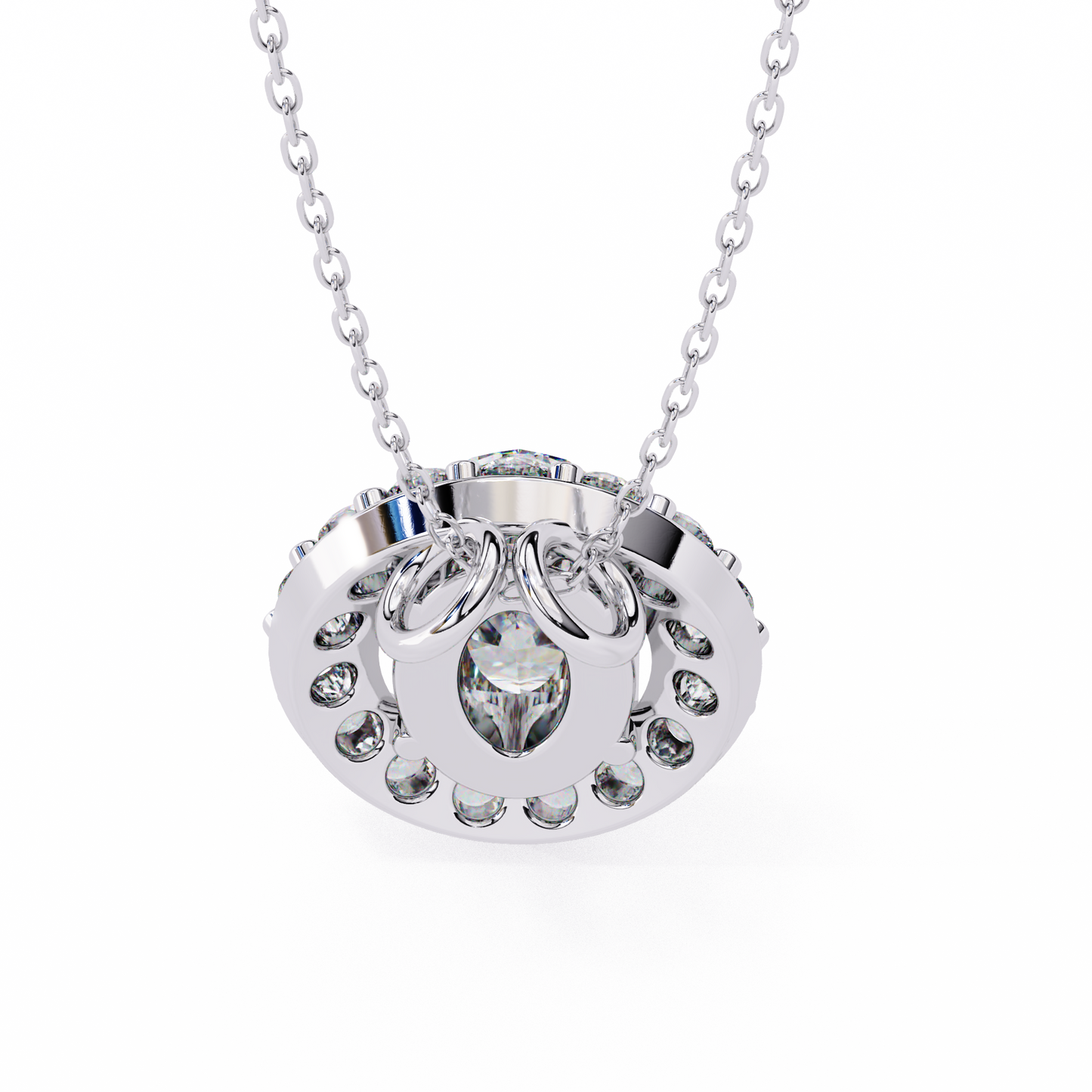 Oval Bloom – Oval & Round Lab Diamond Cluster Necklace